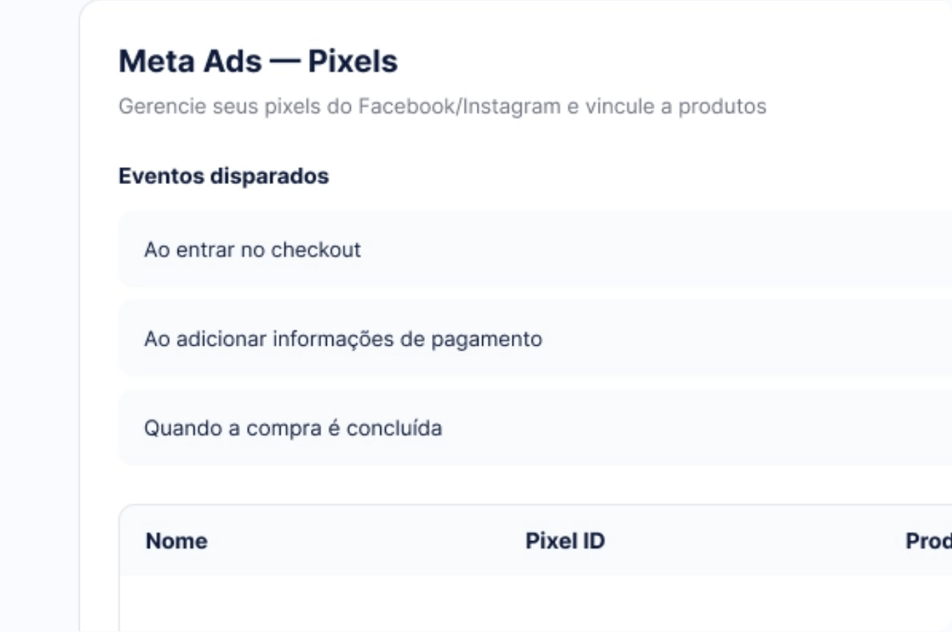 Integração com Pixel do Facebook e Tags do Google