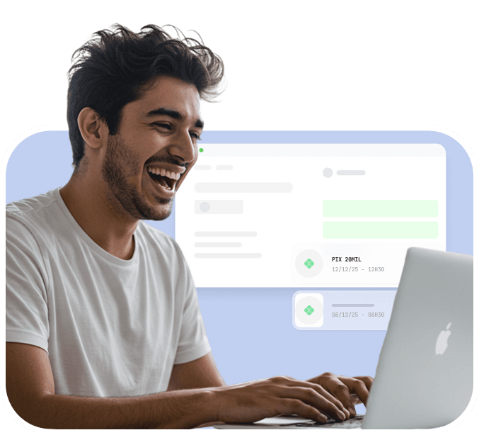 Pessoa trabalhando no laptop